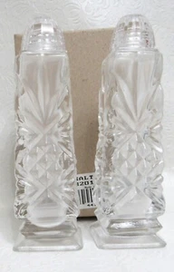 Salt and Pepper Shakers Hand Made Glass Bohemia Czech Republic Czechia 5" Tall - Picture 1 of 7