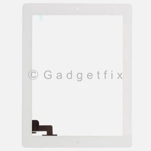 White Front Panel Touch Screen Glass Digitizer + Home Button Assembly for iPad 2 - Picture 1 of 5