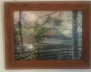 Lentograph by Victor Anderson Plate 107 Warwick Farms Barn 3D Holograph 12 x 16 - Picture 1 of 2