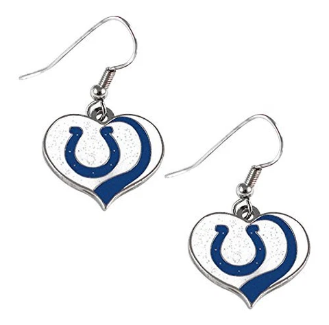 NFL Indianapolis Colts Earrings Glitter Heart, Team Color, (PSGLS0266118) Small Cover