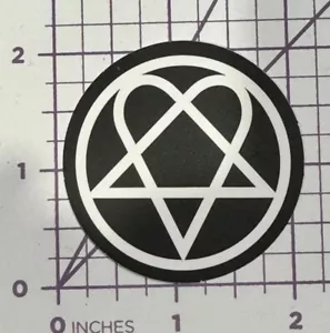 HIM HEARTAGRAM Gothic Rock Metal Band Logo Vinyl Decal Sticker Bomb Finland Goth - Picture 1 of 5