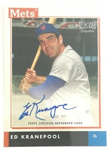 2020 Topps Archives Snapshots Baseball Ed Kranepool On Card Auto #AS-EK Mets