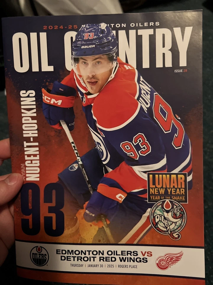 Oil country Jan 30 2025 Edmonton Oilers Vs. Detroit Red Wings Program Book CNY - Image 1 of 1