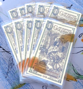 Menge ZEHN -2023 EINE NEUE HAMPSHIRE GOLDBACK Goldfolie Noten 24K Gold 1/1000 Unzen - Bild 1 von 6