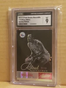 Moses Malone 2012-13 Absolute Memorabilia Spectrum Platinum /10 CGC 9 mint - Picture 1 of 3