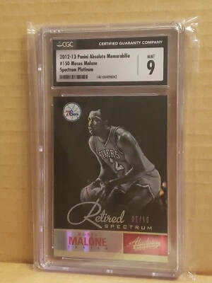 Moses Malone 2012-13 Absolute Memorabilia Spectrum Platinum /10 CGC 9 mint - Image 1 of 3