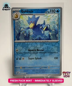 Golduck 055/165 Pokémon Holo Inverso JCC: 151 Tarjetas Pokémon COMO NUEVO ENVIADO HOY - Imagen 1 de 2