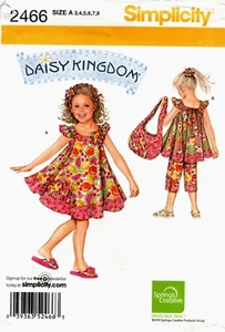 Simplicity 2466 Daisy Kingdom Girls Dress Top Pants Sewing Pattern Uncut 3-8 - Picture 1 of 2