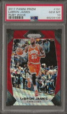 2017-18 Panini Prizm LeBron James Ruby Wave Prizms @191 Cavs PSA 10 Gem Mint