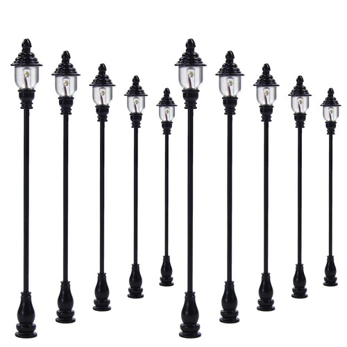 LQS21 10pcs Model Railroad HO scale 1:87 Lamps Street Lights Antique Lamps