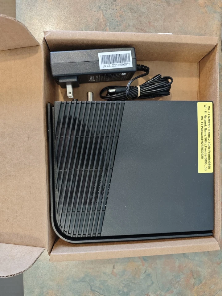 Arris Frontier NVG468MQ Ethernet Gateway Wi-Fi Modem Router with power adapter - Image 1 of 4