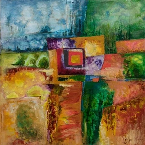 "FOUR SEASONS" - Ready to Hang Original Abstract Acrylic Painting on Canvas! - Picture 1 of 7