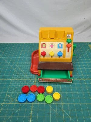 VTG 1974 Fisher Price Cash Register 926 with Coins and Bell Tested SEE INFO Foto 1 de 4