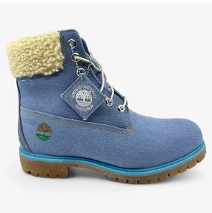 Timberland 6 Inch Premium Medium Blue Denim Mens Just Don Waterproof Mens 11.5 - Picture 1 of 7