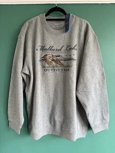 Mallard Lake Jumper Sweater. Mens Large. Grey. Embroidered Duck. SKU 98002 - Picture 1 of 9