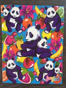 Vintage Lisa Frank Ordner Aloha! Pandas Mama Baby Obst ungelocht für Mappe E01877 - Bild 1 von 4