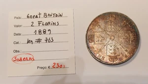 great britain 2 florins - uncirculated - perfect condition - excelent patine - Picture 1 of 5
