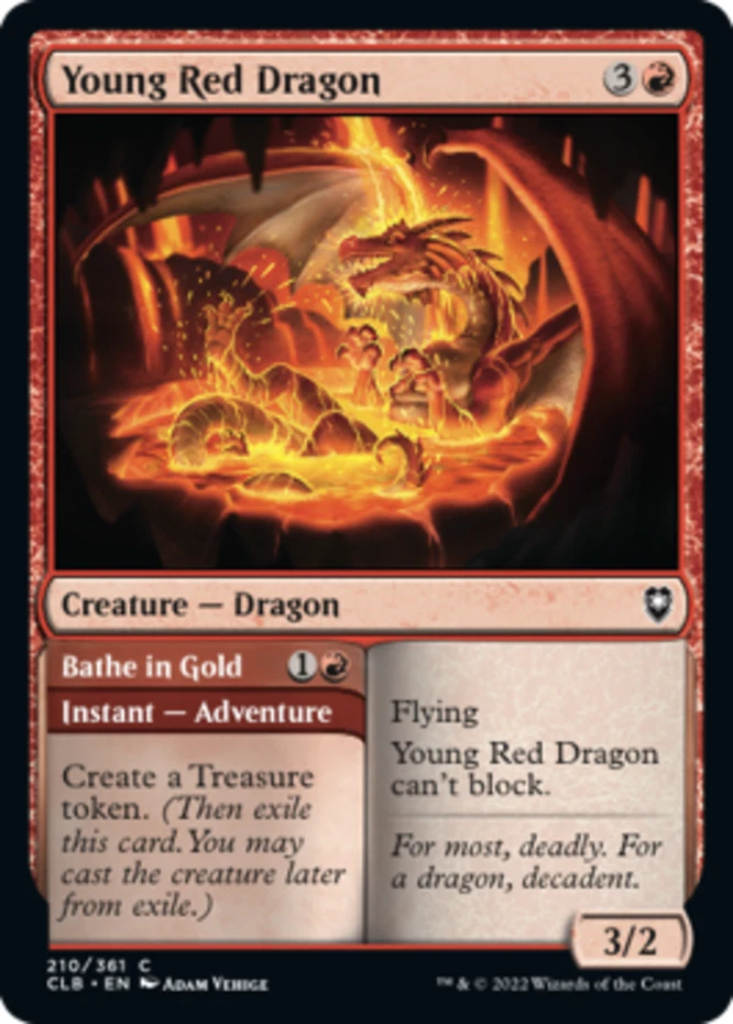 x1 Young Red Dragon // Bathe in Gold - Battle for Baldur's Gate - NM - MTG - Image 1 of 1