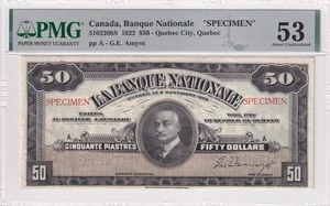 Canada, 50 Dollars, 1922, AUNC, SPECIMEN - Picture 1 of 2