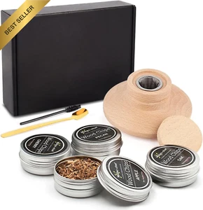 Cocktail Smoker Kit Bourbon Whiskey Gifts Old Fashioned Ice Cube Tray Hardwood S - Picture 1 of 12