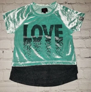 NWOT material girl Love Short Sleeve Sparkly Top Girls Size 6 - Picture 1 of 3