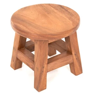 Rustic Plain Solid Wooden Milking Stool Side Table Plant Stand Step FU-622 - Picture 1 of 4