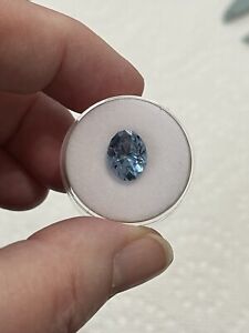 4.84 Ct Beautiful Blue MM Spinel Oval Faceted Stone in Gem Jar, Estate Item