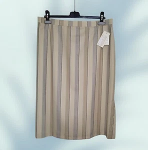 Falda a Rayas de Lana Fresca Primavera/Verano Modelo Curvilíneo Artículo Único Defectos de Elena Mirò - Imagen 1 de 9