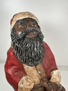 Weihnachtsmann Afroamerikanisch Weihnachten geschnitzt schwarz Santa 6,25 Zoll Holzwelt - Bild 1 von 11
