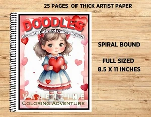 Valentine Doodles - Spiral Bound Coloring Book On Thick Artist Paper #010 - Bild 1 von 3