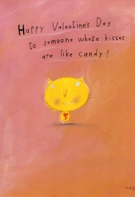 Feliz Día de San Valentín Los besos son como abrazos de caramelo XOXO Sello Tarjeta de felicitación  Foto 1 de 3