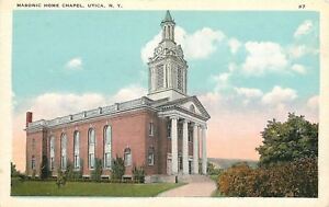 Utica New York~Belltower & Columns~Masonic Home Chapel @ Sunrise~c1920 Postcard