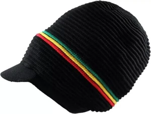 Ribbed Rasta Hat for Dreadlocks.Bob Marley hat with Rasta Stripes. Dreadlock Ac - Picture 1 of 6