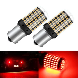NEW 2x 1157 2057 Red CANBUS LED Bulb Super Bright 144-SMD Turn Signal Tail Light - Picture 1 of 8