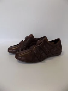Azor Mens Brown Leather Shoes Size 7.5 EU 41 Lightweight Comfort Trainers Casual - Picture 1 of 16