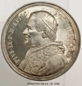 PAPA PIO IX PONTEFICE MAX MEDAGLIA ANNUALE ARGENTO ANNO XXXII 1867 OPUS BIANCHI - Imagen 1 de 2