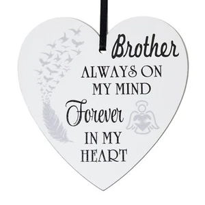 Bruder - Always on my mind forever in my heart - 9cm kleines Holzherz - Bild 1 von 1