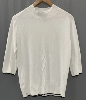 Suéter Top Zara Cuello Simulado Talla XL Blanco Negro Punta Atemporal Cottage Country Foto 1 de 4