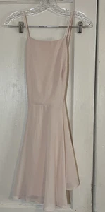 Lulu's Dress Women’s Large Blush Pink Chiffon Spaghetti Strap Dress Lined NWT - Picture 1 of 15