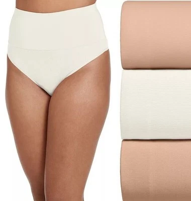 Jockey Women’s Skimmies 360° 3-Pack Smoothing Thong Panty BEIGE Polyester Size L - Изображение 1 из 4