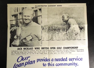 1966 Golf ICN Poster #8252 Jack Nicklaus gewinnt British Open Championship 17x19" - Bild 1 von 4