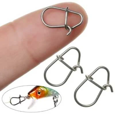 10 Stk  Lock Snap Wirbel  Swivel Edelstahl Angeln Haken Clips Angelhaken Köder - Bild 1 von 3