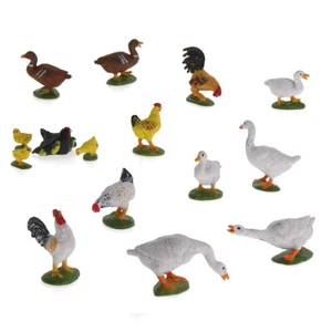 15 piezas Modelo de tren pintado escala 1:43 animales de granja escala O pollo pato ganso PVC - Imagen 1 de 7