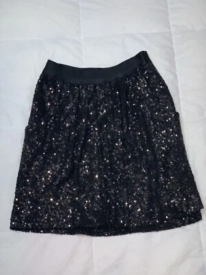 Auténtico BEBE Mujeres Falda Lentejuelas Negro Vestido Fiesta Noche Talla XS! Foto 1 de 4