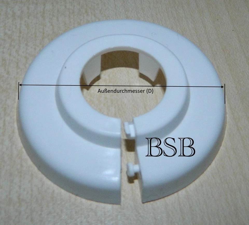 MARKENLOS 10x Abdeck Rosetten für 15 mm Heizungsrohr Abdeckung Einzelrosetten Kunststoff