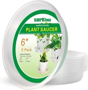 6 Pack Plant Saucers Drip Tray6 8 10 12 14 Inch Heavy Sturdy Plastic Flower Pot  - Picture 1 of 3