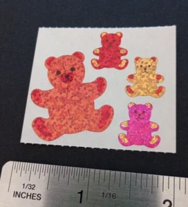 Vintage Stickers HAMBLY Bears Glitter Prism Sticker Mod VTG 1980's - Picture 1 of 9