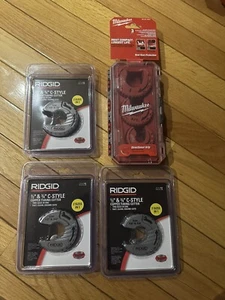 1 MILWAUKEE CLOSE QUARTERS 3 PIECE COPPER CUTTER SET & 3 RIDGID C-STYLE CUTTER - Picture 1 of 7