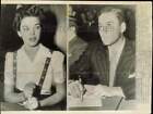 1942 Press Photo Peggy LaRue Satterlee & Actor Errol Flynn at Trial, Los Angeles