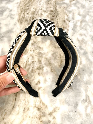 Diadema para el cabello de damas #negro #bronceado #blanco #accesorio para el cabello Foto 1 de 4